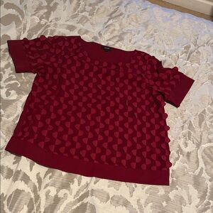 Red ruffled Short Sleeve blouse